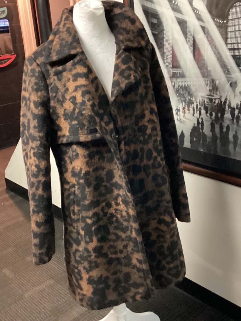 Karl Lagerfeld WOOLblend dark leopard coat, very unique, gorgeous Paris medium - Picture 12 of 12